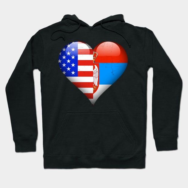 Half American Half Serbian - Gift for Serbian From Serbia Hoodie by Country Flags